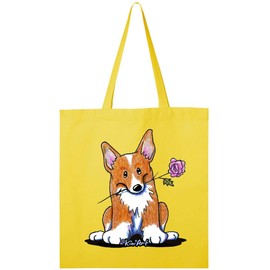inktastic Flower Corgi Tote Bag Yellow - KiniArt 1e8c9