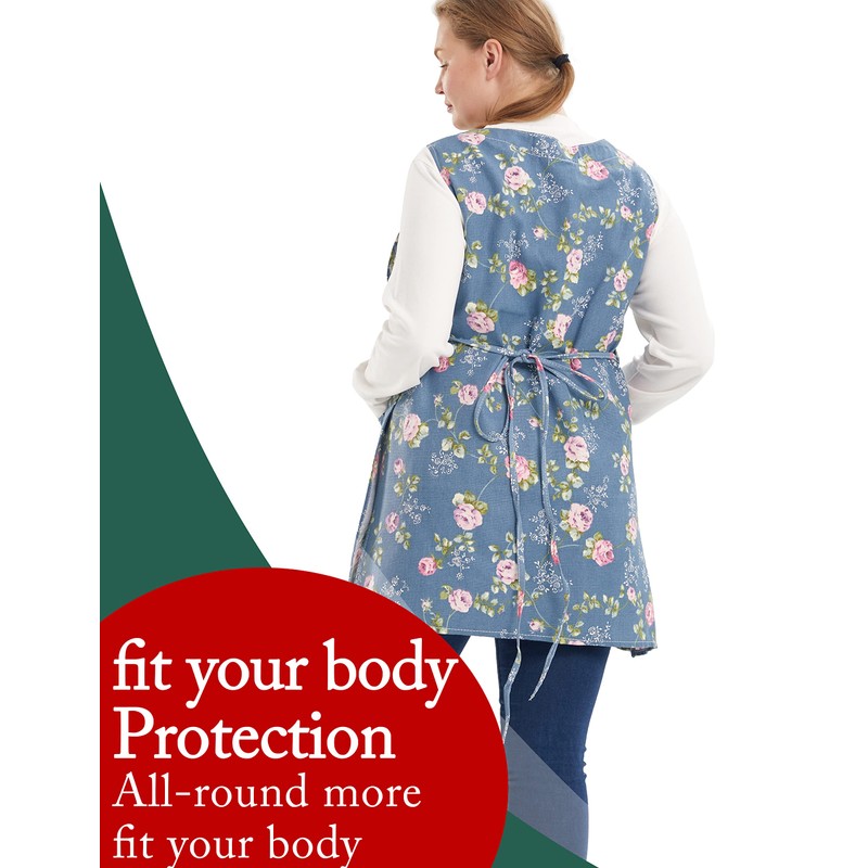 Plus Size Aprons for Women with Pockets Cotton Linen Cobbler