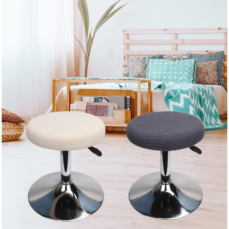 HuaLiSiJi Set of 2 Stool Covers Round Stool Cover Stretch