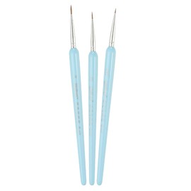 YOKIVE 3 Pcs Pointed Tip Paint Brushes Bulk, Detail Acrylic Painting Brush Small Miniature Paint Brushes Great for Oil Watercolor Face Canvas Professional Craft, (Light Blue)