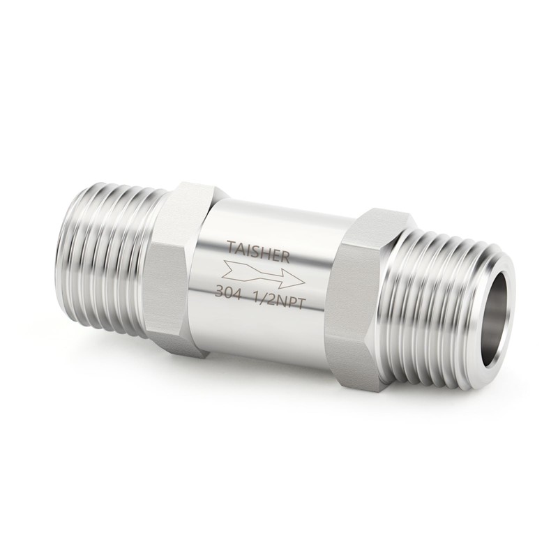 TAISHER 1PCS 304 Stainless Steel 1/2" NPT Male Check Valve,Backflow