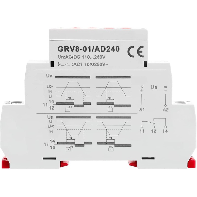 GAEYAELE Single Phase Voltage Relay AC/DC110V~240V Adjustable Over or Under