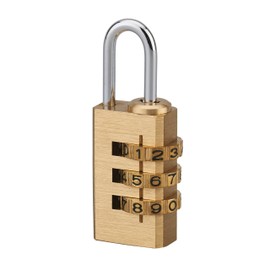 THIRARD Combination Padlock 208 – Solid Brass Body, Resettable 3-Digit Code, Nickel-Plated Steel Shackle – Secure Lockers, Toolboxes & Travel Bags – Durable, Compact & Easy to Use