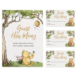 Baby Shower Guess How Many Game Set of 30, Party Supplies - Classic Pooh Collection (How Many Game)