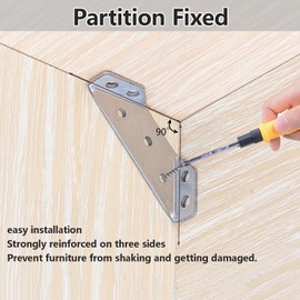 UYXiNONE Corner connectors for Wood，Universal Stainless Steel Furniture Corner Connector，Corner Bracket，Corner Brace for Cabinet, Closet, Furniture (20), Silver