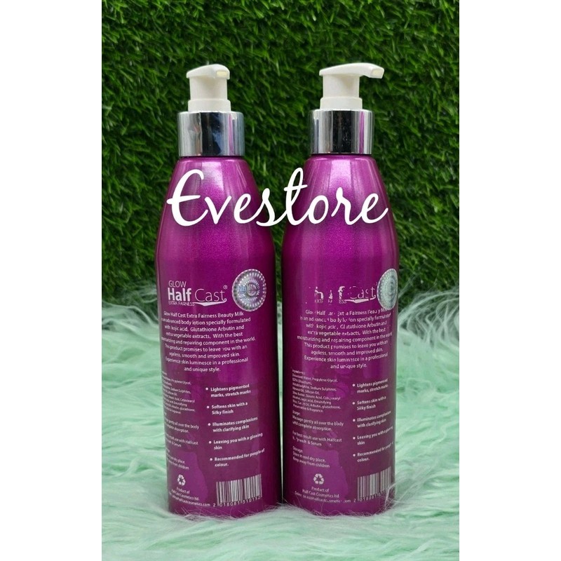Half Cast Glow Fairness Lightening Beauty Milk 450ml, Serum 100ml