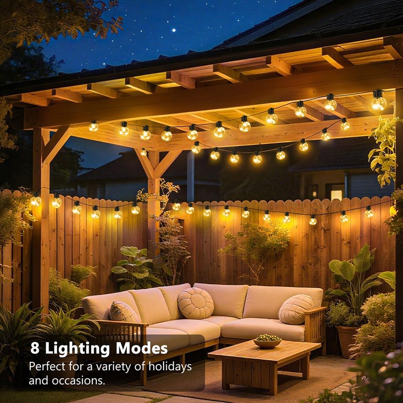KepStars Outdoor String Lights Solar Powered Waterproof, 50ft 20 LED