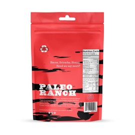 PALEO RANCH Uncured Bacon Jerky, Honey Sriracha, No Added Hormones, No Preservatives, 1.5-oz. Pouches (Pack of 8)