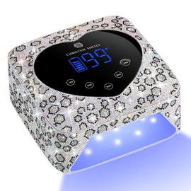 CHRISTINE SHELLY CHRISTINE SHELLY UV LED Nail Lamp 72W Rechargeable Sparkly Wireless Nail Dryer Gel Polish Light with 5 Timer Setting Professional Quick Dry Curing Lamp with Display Auto Sensor for Salon & Home