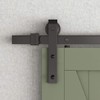SMARTSTANDARD Sliding Barn Door Hardware Hangers 2pcs (Black) (J Shape