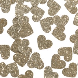 50 x Glitter Gold Hearts table scatter, confetti, valentines day/anniversary decorations