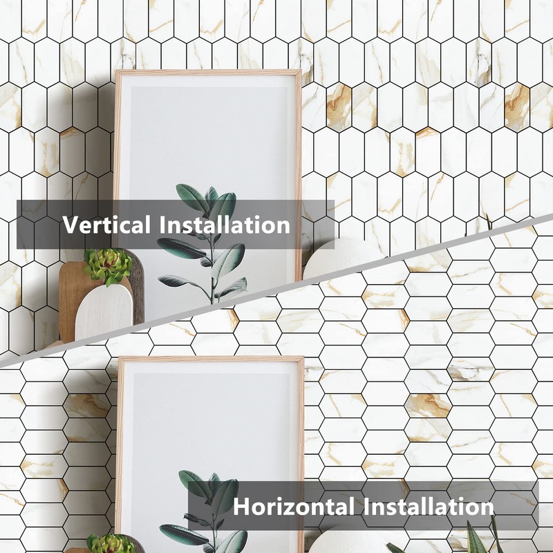 Vamos Tile Long Hexagon Peel and Stick Backsplash Tile -