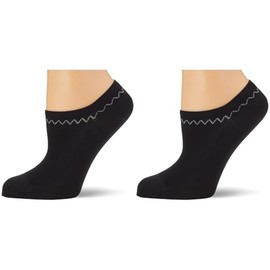 Nur Die Women's Feines Schuhsöckchen Ankle Socks, Black (Schwarz), 6 to 8