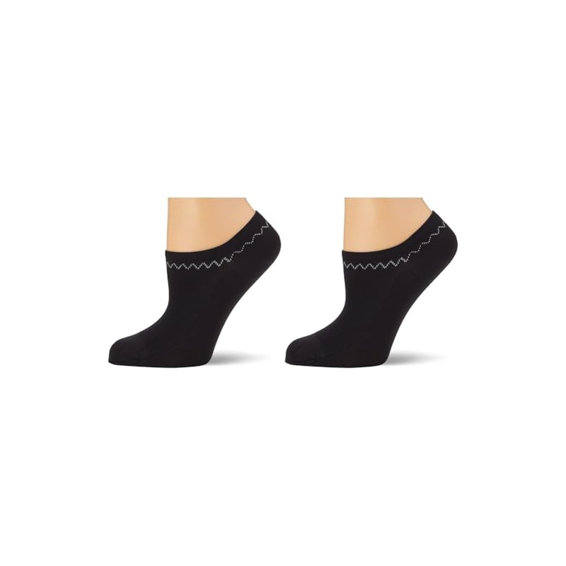Nur Die Women's Feines Schuhsöckchen Ankle Socks, Black (Schwarz), 6