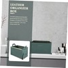 iplusmile Desktop Storage Box Compact Leather Organizer Handle for Home
