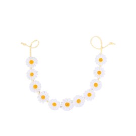 Lofruiin Women's Bohemian Sunflower Headband 60s Hippie Band Daisy Hairband Floral Headpiece (White, Pack of 1)