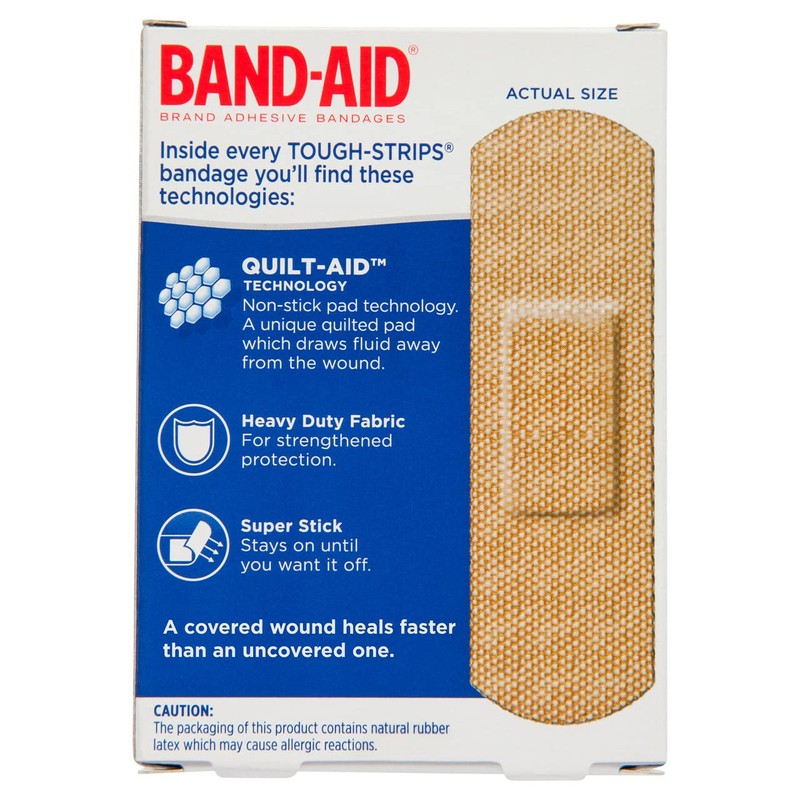 Band-Aid Waterproof Tough Strips 40 Pack |Non-stick pad technology| Strengthened