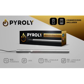 PYROLY Spark Plug for Pellet Stove Bestove/Edikamin/LA Nordica Extra Flame (155 mm - Ø9.9 mm - 300 W - Smooth) with Plugs