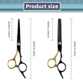 RUCUDIM Hairdressing Scissors Hair Cutting Scissors Thinning Scissors Professional Hair Scissors Children Dog Thinning Scissors Hairdresser Professional Cutting Hairdressing Scissors for Women Men