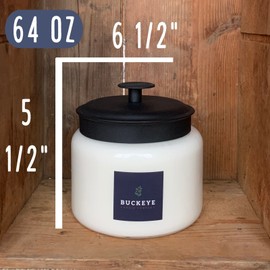 Buckeye Candle Company Large 64 Oz Soy Candle Apothecary Jar with Black Lid, Merry Mistletoe Scent