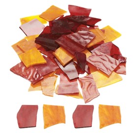 sourcing map 200g Mosaic Tiles Irregular Glass Mosaic Tiles Stained Mosaic Glass Pieces for Home Decoration Art Crafts DIY Projects Red Series