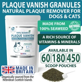 Petastical Plaque Vanish | Plaque Off Dogs, Cats | Banish Plaque Remover for Teeth Tartar Bad Breath (450g)