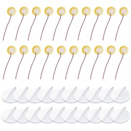 Piezo Element Discs, Acoustic Pickup Piezo Discs with Cable Wire, Piezo Elements Summer Acoustic Pickup, 20 Pieces Piezo Amplifier, for Watches, Acoustic Guitars, Electronic Doorbells