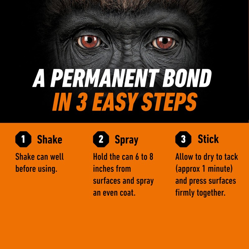 Gorilla Heavy Duty Spray Adhesive, Clear Glue, 14 Ounce (Pack