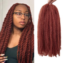 Marley Twist Braiding Hair 24 Inch Marley Twist Hair 8 Packs Cuban Twist Hair Afro Kinky Crochet Hair Synthetic Marley Hair Extensions (24 Inch(Pack of 8),#350)