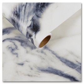 CRE8TIVE Thick Navy Blue White Marble Wallpaper Peel and Stick Countertops Waterproof Marble Contact Paper for Walls Cabinets Drawers 12"x354" Adhesive Granite Contact Paper for Bathroom Kitchen Table