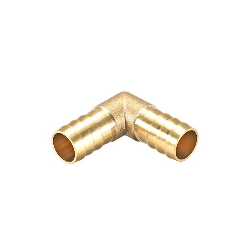 sourcing map 16mm Barb Brass Hose Fitting 90 Degree Elbow