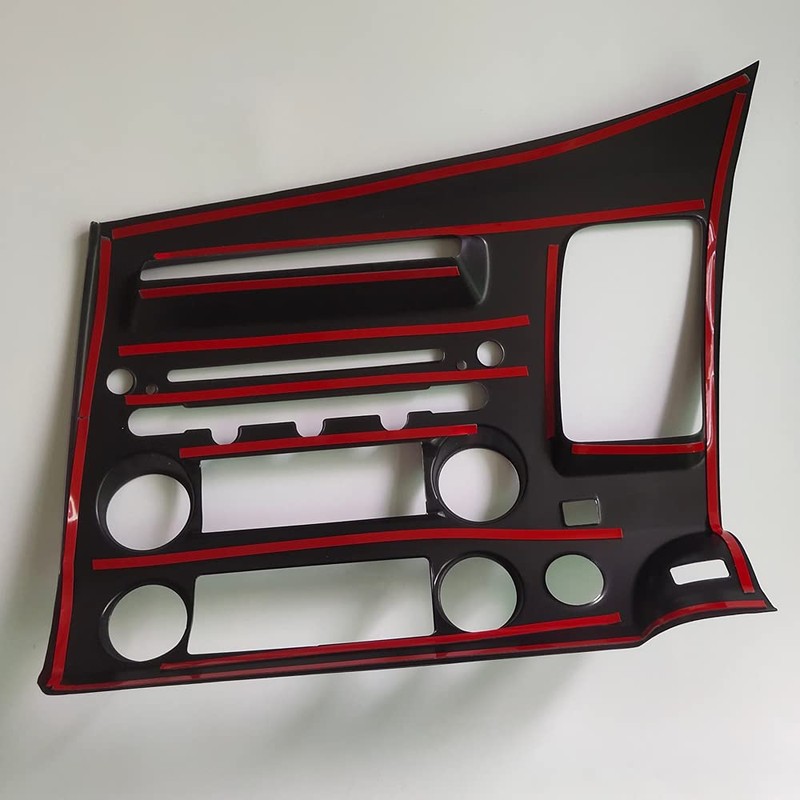 AEETUED Red Carbon Fiber Pattern Central Console Navigation Panel Trim