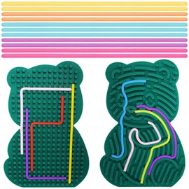 Sinirttou Sensorik Activity Board, Double-Sided Sensory Toy Board, Sensory Fidget Board, for Autism ADHD, Children from 3 Years and Adults, with Travel Bag and 11 Accessories Laces (Bear)