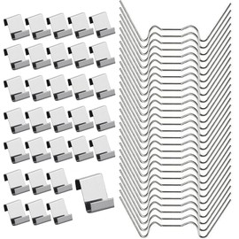 100Pcs Greenhouse Glass Clips Stainless Steel Greenhouses Polycarbonate Glass Pane Window Clips (50 W Glazing Clips & 50 Overlap Z Clips)