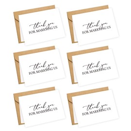 LADY & HOME Thank You for Marrying Us Wedding Card with Envelopes To Officiant,Thank You Card for Priest,Minister,Judge,Pastor (A1:6 pack)