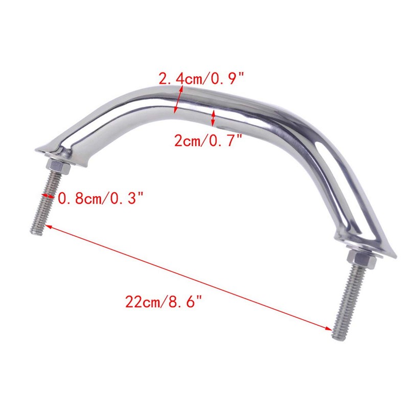 GOFORJUMP 8 inch Stainless Steel Polished Handle Grab Durable Handrail