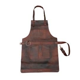 Leathershire Dark Brown Full Grain Leather Apron Butcher Apron -Cook Apron -BBQ Apron -Cooking Apron - Wood work Apron - Cheff Apron - BBq Grill Gift - DIY Apron - Grill Apron