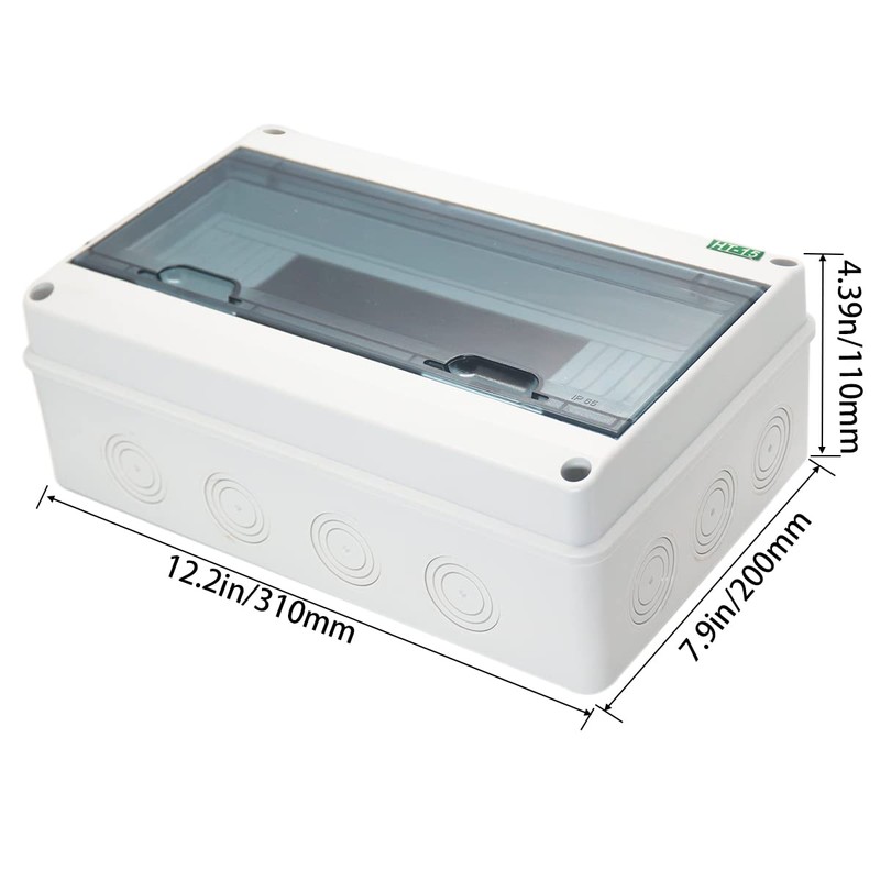 Otdorpatio Breaker Box Distribution Protection Box, IP65 Clear Cover Electrical