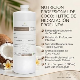 Crema Corporal de Coco, 1 Litro, Hidratación Profunda, para Todo Tipo de Piel