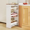 SILKYDRY Slim Rolling Storage Cart, 4 Tier Narrow Kitchen Cart
