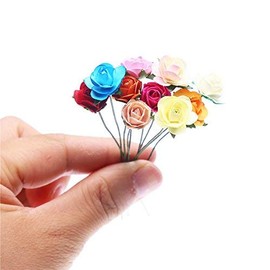 Artificial Flowers, Assorted Artificial Flowers, Paper Manufacturing Flowers, Love, Small, Roses, Celebrations, Weddings, Decorations, Brides, DIY Handmade Flowers, 100 Pieces, Random Color