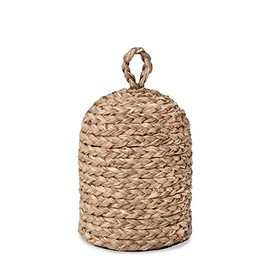 PEMAR Tope de puerta de mimbre natural con asa, tope de puerta decorativo, tope de puerta pesado para interiores, bloqueador rústico de granja de 5.1 