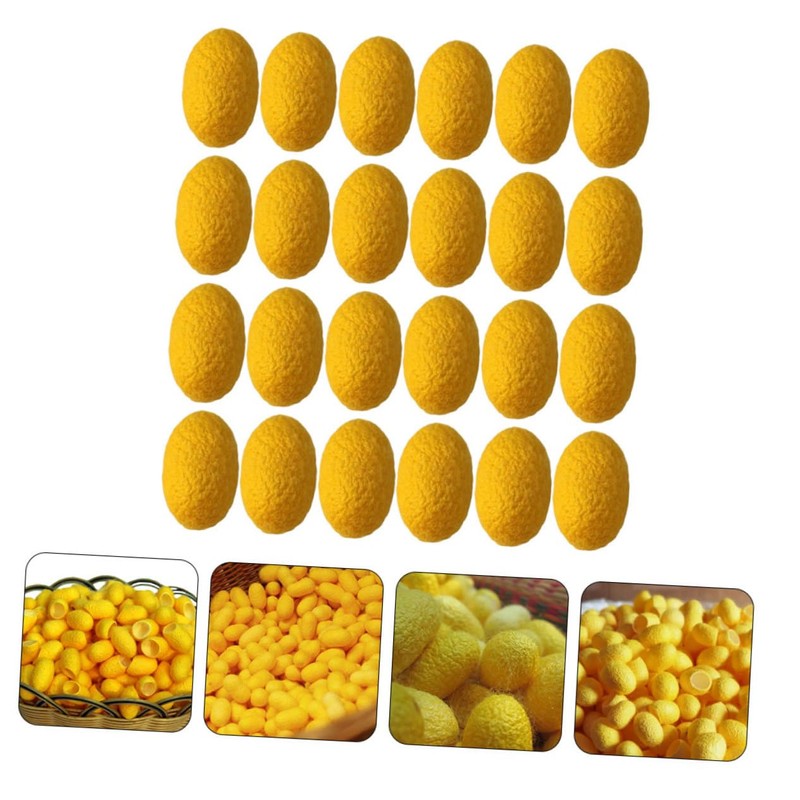 Baluue 50Pcs Natural Silk Ball for Deep Facial Cleansing Exfoliating