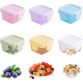 Pack of 6 Small Freezer Containers, Small Cans, Sauce Containers with Lid, Mini Sauce Container, Salad Dressing Container, Small Dip Container, Mini Tins with Lid, Suitable for Salad Dressing and