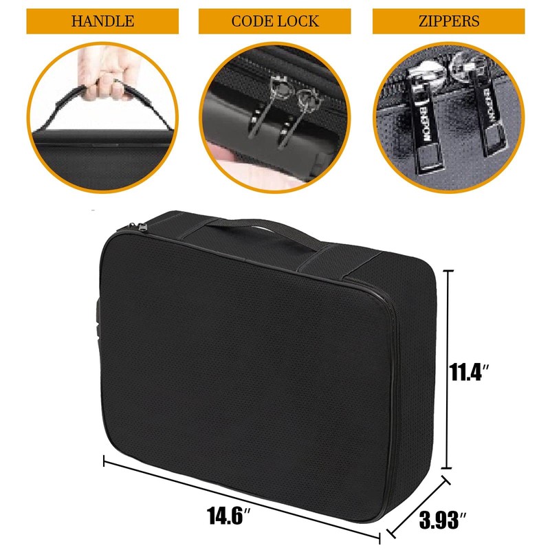 Qukbeto Fireproof Document Box,Important Document Organizer with Lock,Lockable Sentry Safe