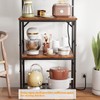 Furologee Kitchen Bakers Rack with Power Outlet, Microwave Oven Stand