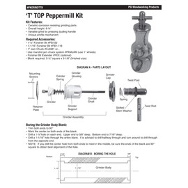 Penn State Industries PKGRINDTTB T-Top Peppermill Grinder Mechanism Kit Woodturning Project