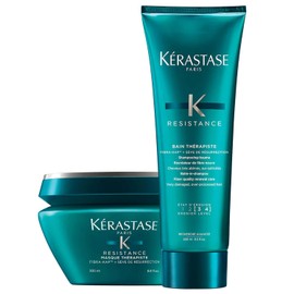 KERASTASE Resistance Kit para Cabello Dañado y Debilitado | Shampoo Bain Therapiste 250 ml + Mascarilla Capilar Masque Therapiste 200 ml | Tratamiento Reparador, Nutrición Profunda y Fortalecimiento Capilar | Quimicamente Tratato y Procesado