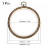 sourcing map Embroidery Hoop Frame 4.7 Inch Round Imitated Wood