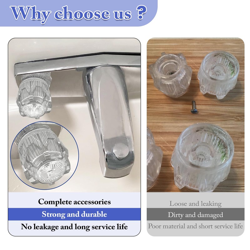 hansengroe Shower Knob Replacement with 17pt Point Broach fit for